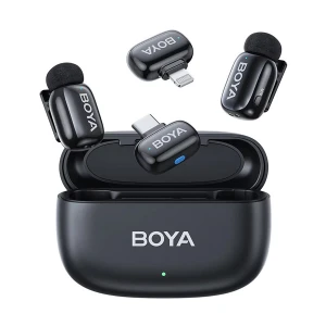 Boya Mini-12 2.4G Wireless Black Microphone for Android & IOS (2xRX, 2xTX)