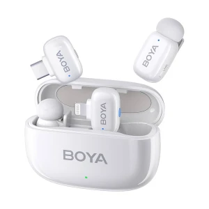 Boya Mini-13 2.4G Wireless White Microphone for Android & IOS (2xRX, 2xTX)