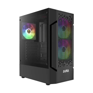 Gamdias AURA GC7 ARGB Mid Tower Black ATX Gaming Desktop Casing with AURA GP250 (250W) PSU