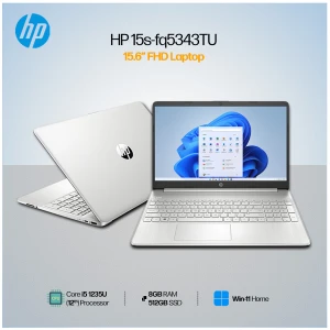 HP 15s-fq5343TU Intel Core i5 1235U 8GB RAM 512GB SSD 15.6 Inch FHD Display Natural Silver Laptop