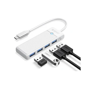 Orico Type-C Male to Quad USB Female White Hub #PAPW4A-C3-WH / PAPW4A-C3-015-WH