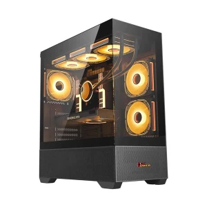 PC Power Ice Tower BK Mid Tower Black (Tempered Glass Window) ATX Gaming Desktop Case #PP-GS400