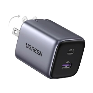 Ugreen CD350 (15538) Nexode 35W GaN USB & USB-C Gray Fast Charger / Charging Adapter #15538 (2 Pin, US)