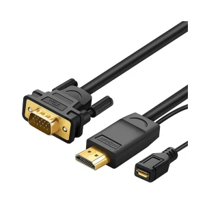 Ugreen MM101 (30449) HDMI Male to VGA Male, 1.5 Meter, Black Cable # 30449 (1080p)