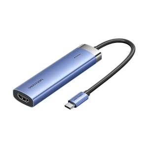 Vention TGESB Type-C Male to Tri USB, Type-C & HDMI Female, 0.15 Meter, Blue Converter #TGESB