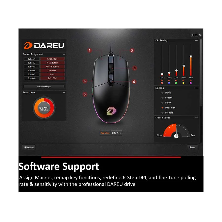 Dareu EM911 Wired Black Mouse Price in Bangladesh | RYANS