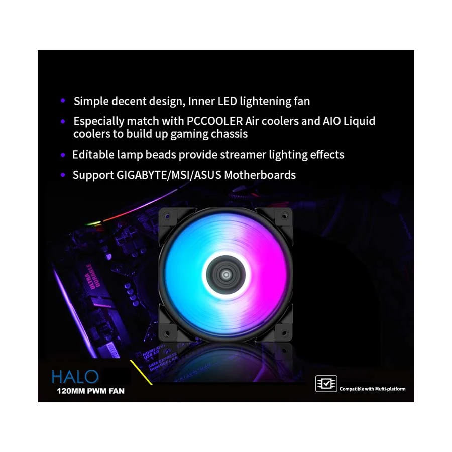 PC Cooler Halo RGB 3-in-1 Casing Fan Price in BD | RYANS