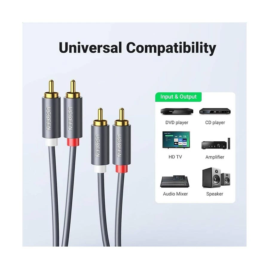 Ugreen AV104 (10518) 2RCA Male to Male Cable / Converter / HUB