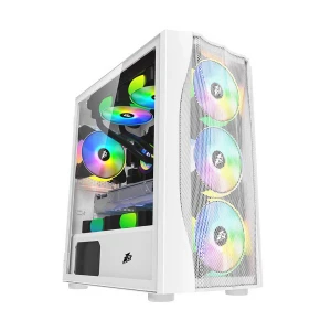 1st Player X3-M Mesh Mid Tower White Micro-ATX Gaming Desktop Casing