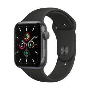 Apple Watch SE 44mm Space Gray Aluminum Case with Black Sport Band #MYDT2LL/A, MYDT2ZP/A