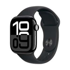 Apple Watch Series 10 42mm (GPS) Jet Black Aluminum Case Smart Watch with Black Sport Small Medium Band #MWWE3xx/A