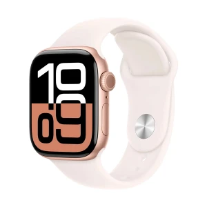 Apple Watch Series 10 42mm (GPS) Rose Gold Aluminum Case Smart Watch with Light Blush Sport Small Medium Band #MWWH3xx/A