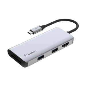 Belkin AVC007btSGY Type-C Male to HDMI, Dual USB 3.1, SD & MicroSD Female Sliver Converter #AVC007btSGY