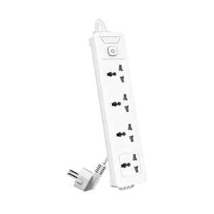 Deli 2 Pin 4 Port White Power Strip # ET403 (3 Meter)