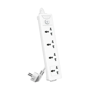 Deli 2 Pin 4 Port White Power Strip # ET404 (5 Meter)