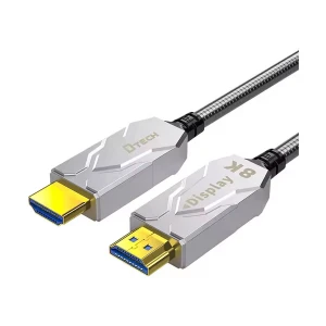 Dtech HDMI Male to Male, 15 Meter, Grey Cable #DT-HF8015K (8K, Optical Fiber)