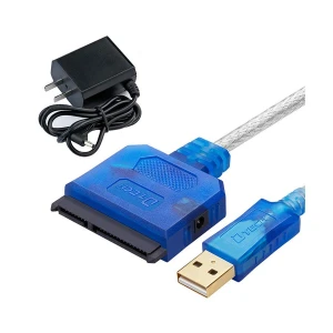 Dtech USB Male to SATA Female 0.8 Meter Blue Converter # DT-5025