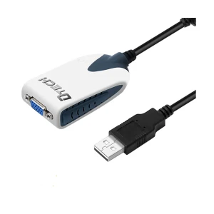 Dtech USB Male to VGA Female Black & White Converter #DT-6510