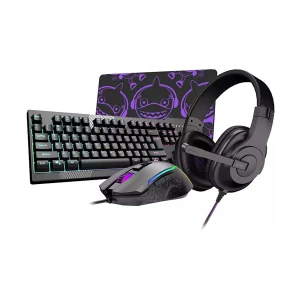 EKSA ET100 Pro Wired Black Gaming Keyboard, Headphone, Mouse & Mouse Pad Essential Gaming Combo