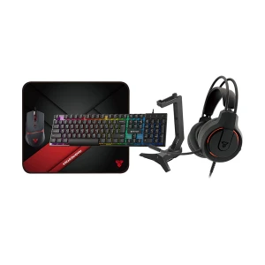 Fantech P51 Power Bundle Wired Gaming Keyboard, Mouse, Mouse Pad, Headphone & Headset Stand Combo