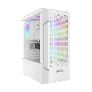 Gamdias AURA GC7 WH RGB Gradient Mesh Mid Tower White (Tempered Glass) ATX Gaming Desktop Case