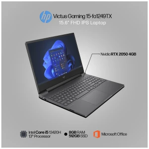 HP Victus Gaming 15-fa1249TX Intel Core i5 13420H 8GB RAM, 512GB SSD 15.6 Inch FHD Display Mica Silver Gaming Laptop