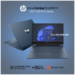 HP Victus Gaming 15-fa1250TX Intel Core i5 13420H 8GB RAM, 512GB SSD 15.6 Inch FHD Display Performance Blue Gaming Laptop