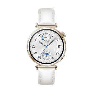 Huawei Watch GT5 Golden with White Composite Leather Strap 41mm GPS Bluetooth Calling Smart Watch #6M