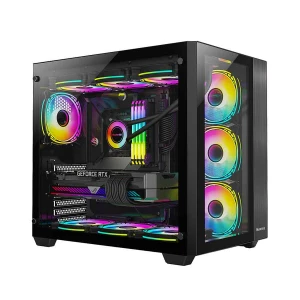 Huntkey S980 Tornado Mid Tower Black (Tempered Glass Side Window) ATX Gaming Desktop Case