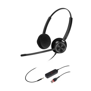 Inbertec C10DJU Duo USB & 3.5mm Jack Noise Cancelling Black Headphone