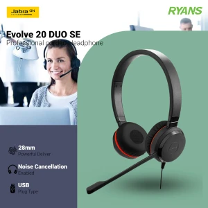 Jabra Evolve 20 DUO SE USB Black Headphone