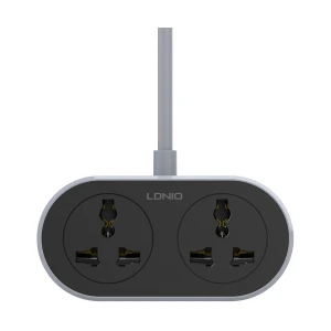 Ldnio 3 Pin 2 Port Black Power Strip (5 Meter) #SC2018-5M