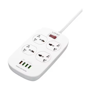 Ldnio 3 Pin 4 Port White Power Strip #SC4407 (4x USB)