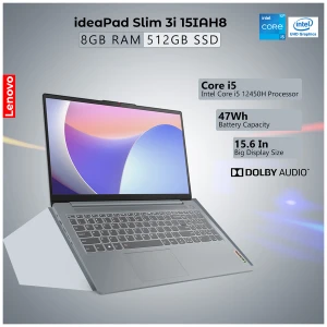 Lenovo IdeaPad Slim 3i 15IAH8 Core i5 12450H 8GB RAM 512GB SSD 15.6 Inch FHD Display Arctic Grey Laptop