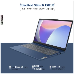 Lenovo IdeaPad Slim 3i 15IRU8 Intel Core i3 1305U 8GB RAM, 512GB SSD 15.6 Inch FHD Display Abyss Blue Laptop