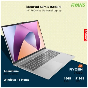 Lenovo IdeaPad Slim 5 16ABR8 AMD Ryzen 7 7730U 16GB RAM, 512GB SSD 16 Inch FHD+ WUXGA Display Cloud Grey Laptop