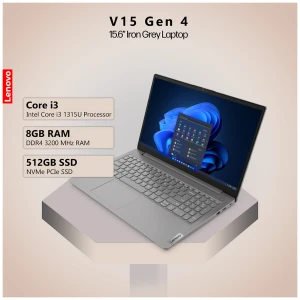 Lenovo V15 Gen 4 Intel Core i3 1315U 8GB RAM 512GB SSD 15.6 Inch FHD Display Iron Grey Laptop