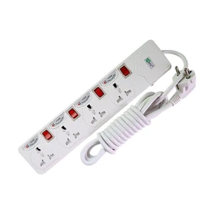 Many 2 Pin 4 Port White Power Strip # MTS-144 (3 Meter)