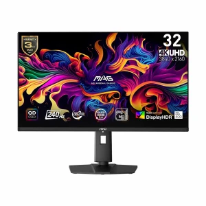 MSI MAG 321UPX QD-OLED 31.5 Inch 4K UHD Display Dual HDMI, DP, USB-C Gaming Monitor