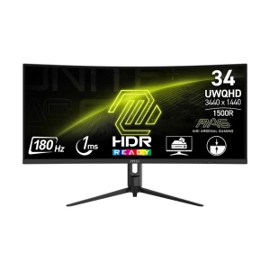 MSI MAG 342CQR E2 34 Inch UWQHD Display Dual HDMI, DP Curved Gaming Monitor