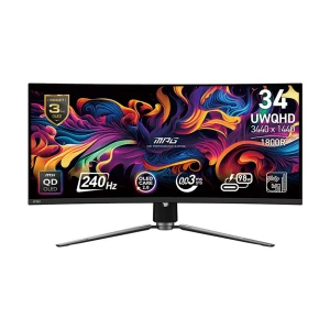 MSI MPG 341CQPX QD-OLED 34 Inch UWQHD Display Dual HDMI, DP, USB-C, USB Curved Gaming Monitor