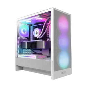 NZXT H5 Flow RGB Mid Tower White ATX Gaming Desktop Casing #CC-H52FW-R1