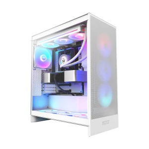 NZXT H7 Flow RGB Mid Tower White ATX Gaming Desktop Casing #CM-H72FW-R1