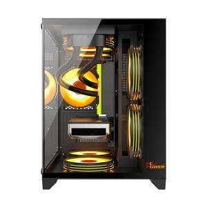 PC Power OCEAN VIEW V1 BK Mid Tower Black Micro-ATX Gaming Desktop Casing