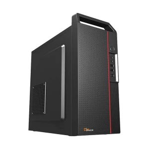 PC Power ProCase V2 Mid Tower Black ATX Desktop Case with Standard PSU