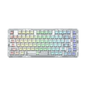 Redragon K649 ELF Pro RGB (Translucent Custom Silver Switch) Bluetooth White Gaming Keyboard