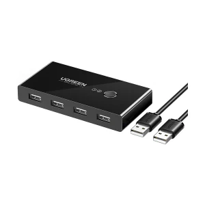 Ugreen (30767) US216 Dual USB Male to Quad USB Female Black Hub # 30767