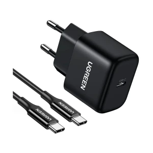 Ugreen CD250 (50581) 25W USB-C Mini PD Black Charger / Charging Adapter With Type-C Cable #50581 (EU)