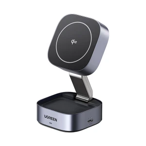 Ugreen W702 (35316) 15W Grey Qi2 2-in-1 Magnetic Wireless Charger #35316