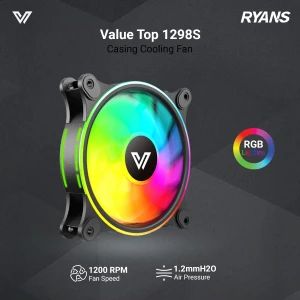 Value Top 1298S 120mm RGB (1xFAN) Black Casing Cooling Fan